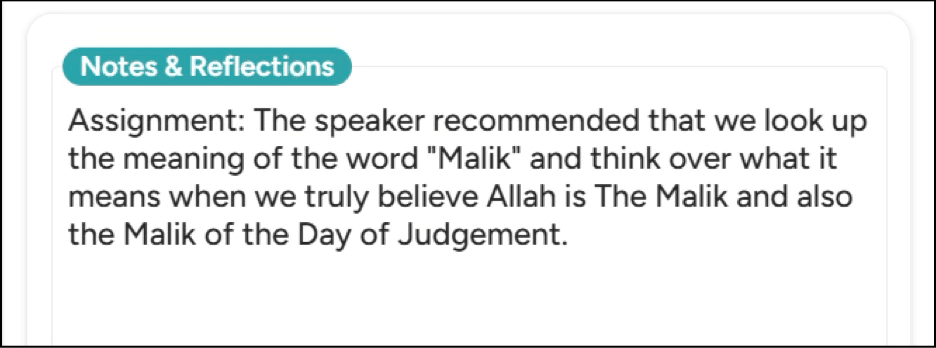 Organized notes at verse level